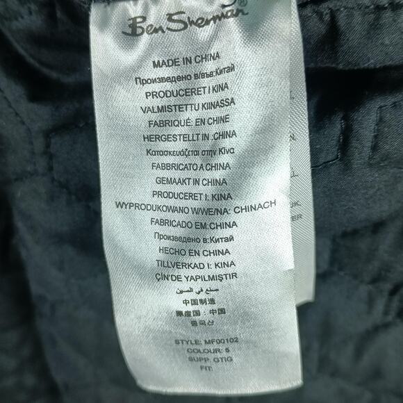 Ben Sherman Plectrum Jacket Mens XL Black Hooded Quilted Lined Field Coat - Picture 11 of 11